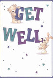 Radiating cheerful optimism, this illustrated get well card sparkles with the same warmth as a bouquet hand-delivered in the heart of Shooter's Hill. Two lovable characters-a fluffy brown teddy and a playful puppy-bring a smile as they balance and cradle the large, colourful letters spelling out 'Get Well.' The text, painted in deep purples and refreshing teals, stands out confidently against a background of soft white, much like vivid blooms gathered against lush greenery. Across the card, scattered stars flicker in blues and violets, casting a whimsical touch and suggesting hope blooming like wildflowers on Shooters Hill Road. The detailed fur of both bear and pup appears so inviting that you can almost feel their comforting softness, reminiscent of the gentle calm that a thoughtful bouquet from Flowers Shooter's Hill brings to a bedside. Folded within each brushstroke and colour is a message of care-gentle, emotional, and brimming with joy-offering heartfelt kindness to anyone in recovery. The scene not only visually delights but emotionally soothes, perfectly suited for lifting the spirits of neighbours and loved ones throughout Shooter's Hill, where compassion and community are always in bloom.